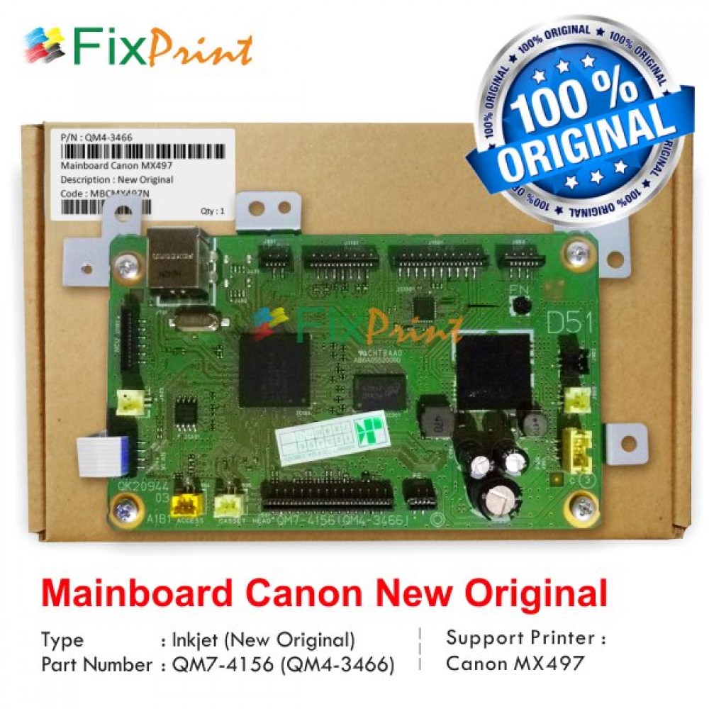 Board Canon MX497 New, Mainboard MX-497 New, Motherboard MX 497 New, Part Number QM7-4156 (QM4-3466)